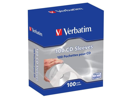 Verbatim | CD/DVD Papierhüllen mit Sichtfenster | 100 Stück