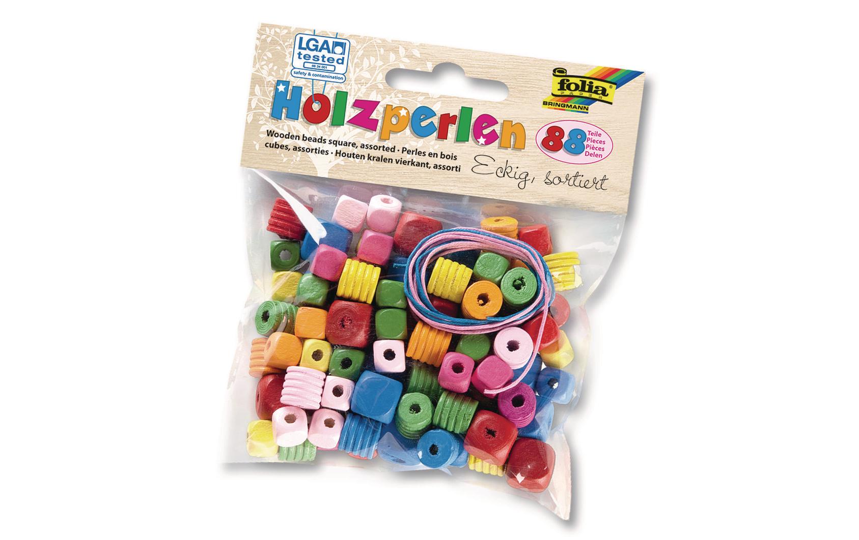 Folia Holzperlen eckig