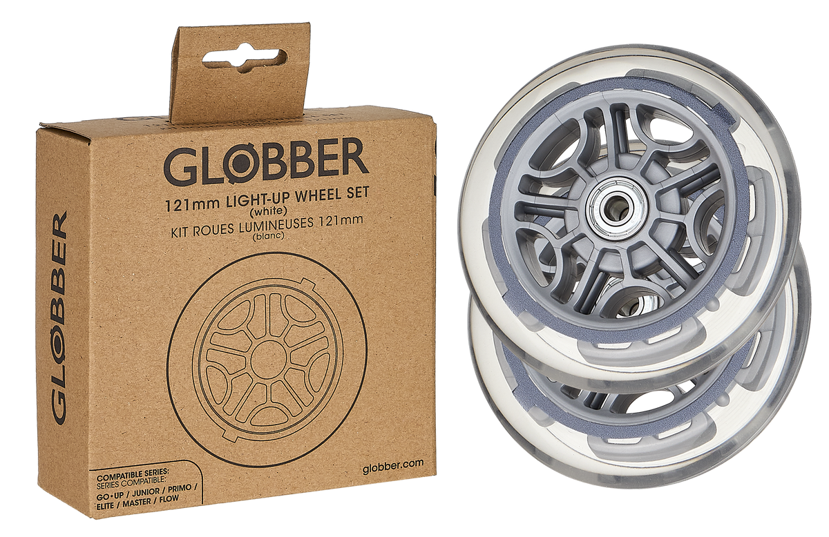 Globber | Light-Up Wheel Set | 121mm | White