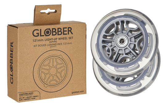 Globber | Light-Up Wheel Set | 121mm | White