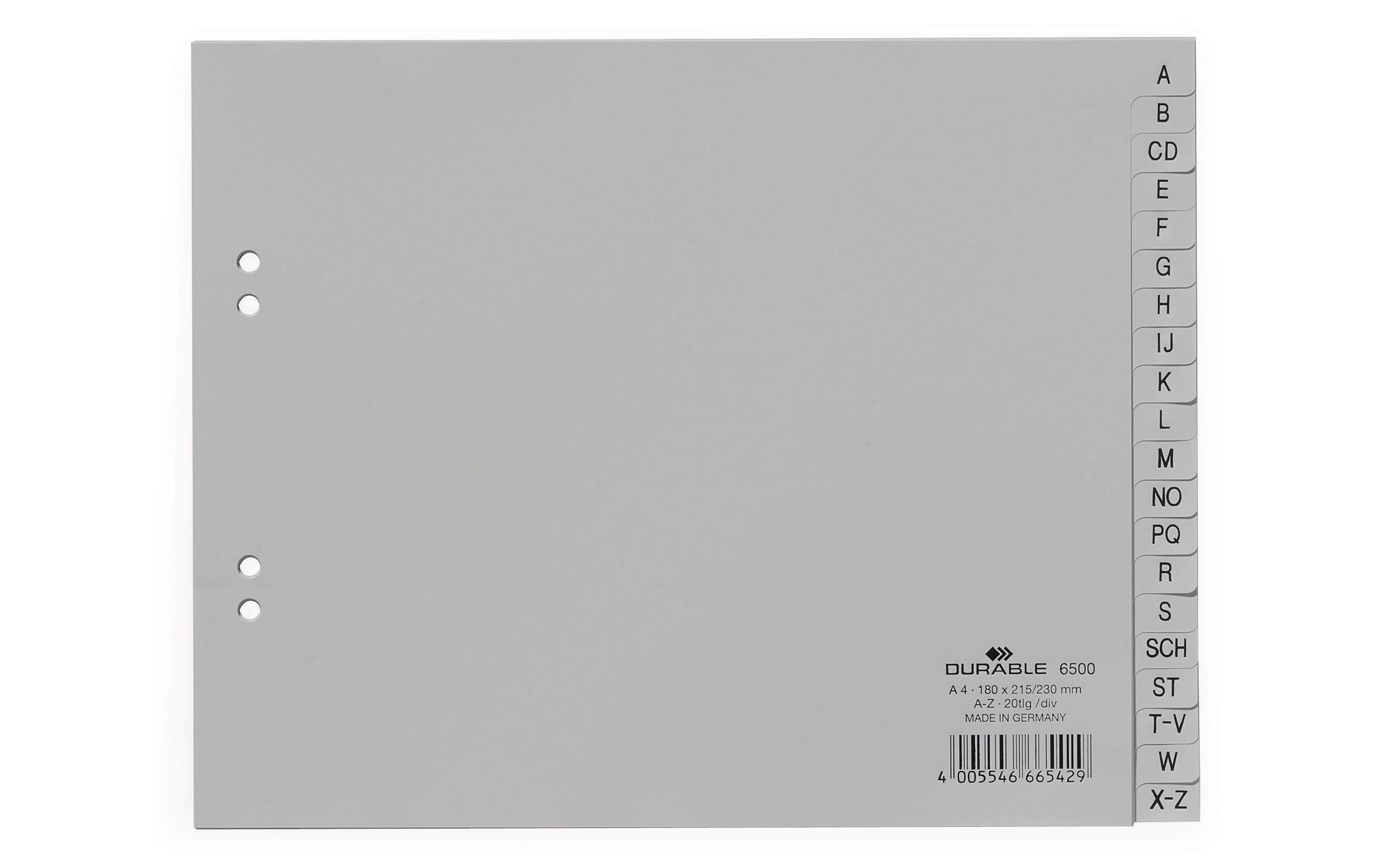 Durable Register PP geprägt A-Z