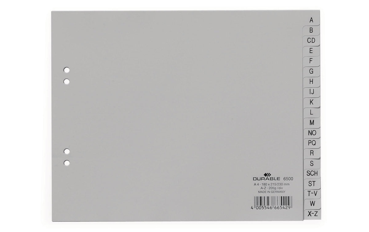Durable Register PP geprägt A-Z