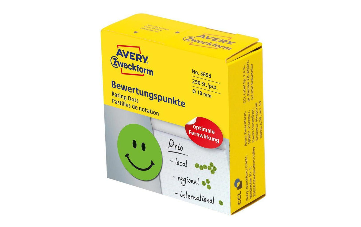 Avery Zweckform Bewertungspunkte Gesicht