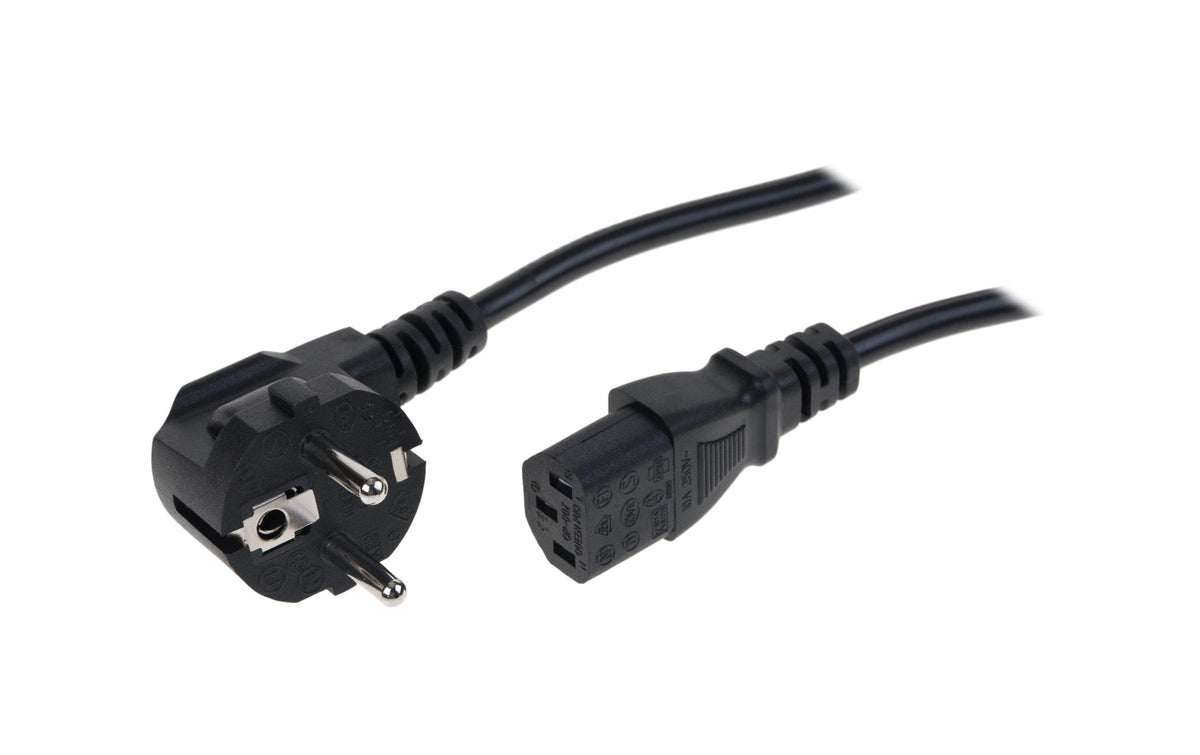 Netzkabel International Schuko 90° - C13