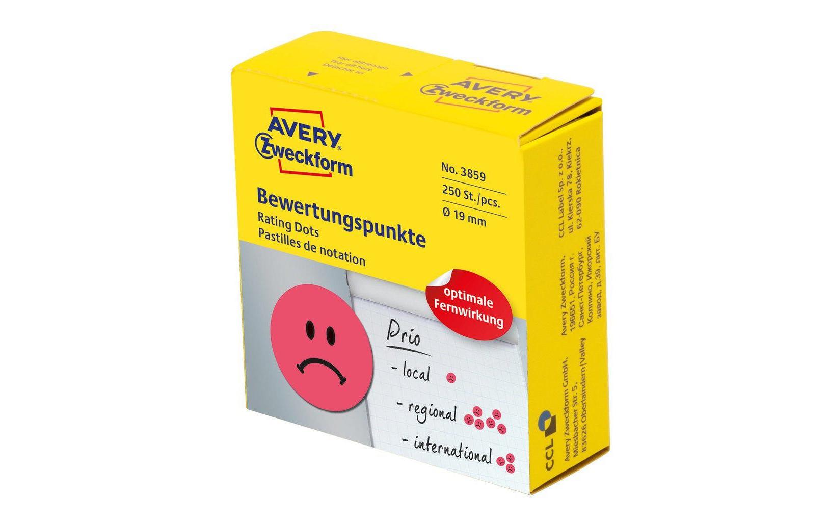 Avery Zweckform Bewertungspunkte Gesicht