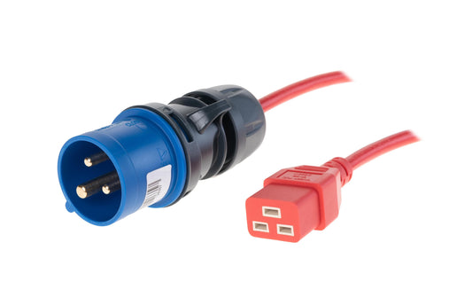 Diggelmann | Netzkabel CEE16/3-C19, 5 m | rot, H05VV-F 3G 1.5mm²