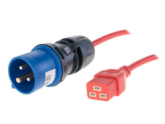 Diggelmann | Netzkabel CEE16/3-C19, 5 m | rot, H05VV-F 3G 1.5mm²