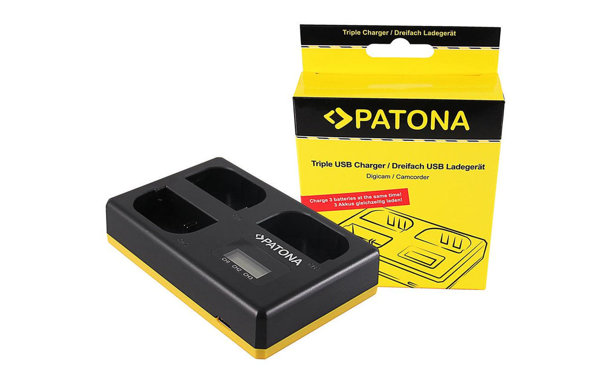 PATONA Triple Ladegerät Canon LP-E6