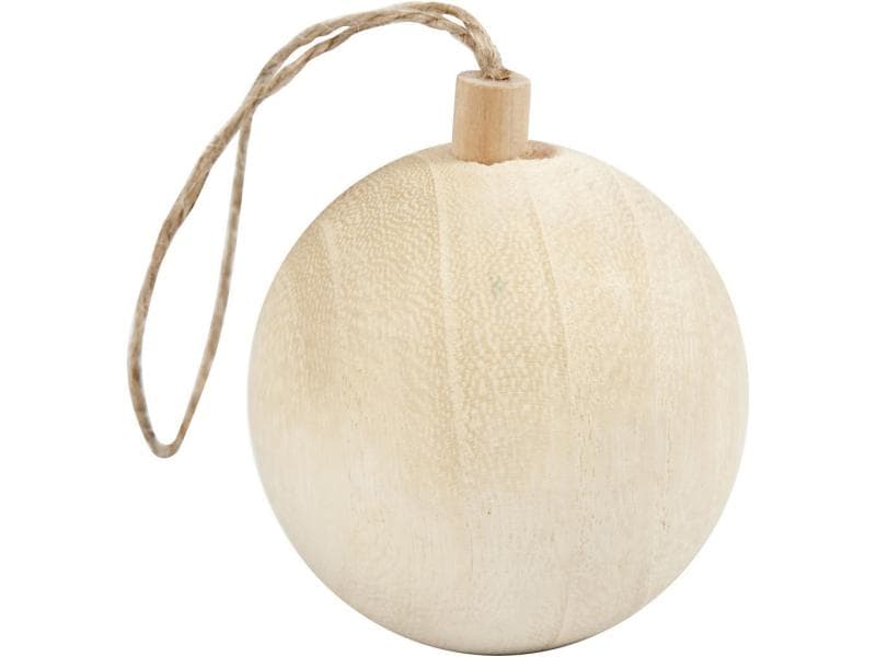 Creativ Company | Holzkugel Weihnachtsschmuck | 1 Stück, 6.4 cm, Kaiserbaum