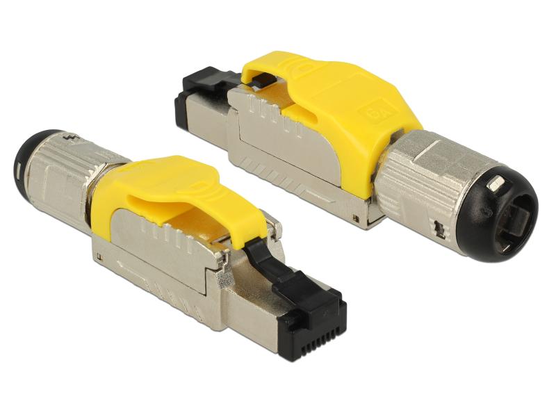 Delock | Feldkonfektionierbarer RJ45 Stecker | KAT6A, geschirmt, toolless, Metall
