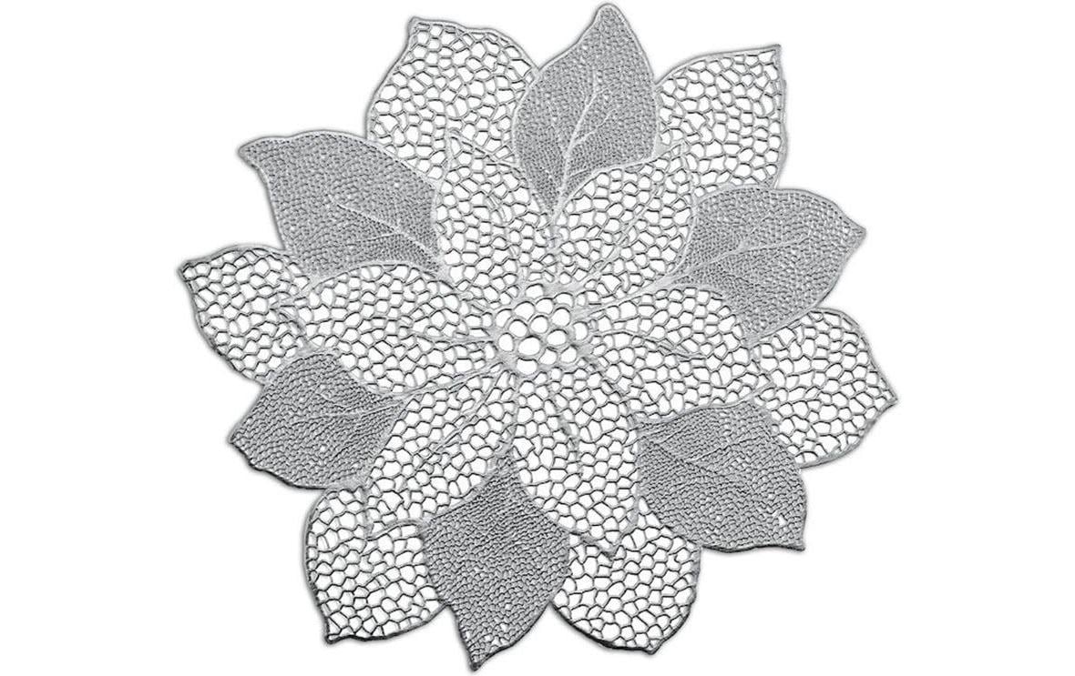 Zeller Present Tischset Flower silber