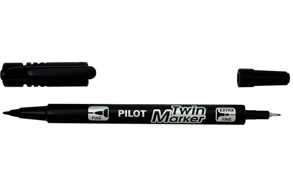 Pilot Twin Marker Slim schwarz