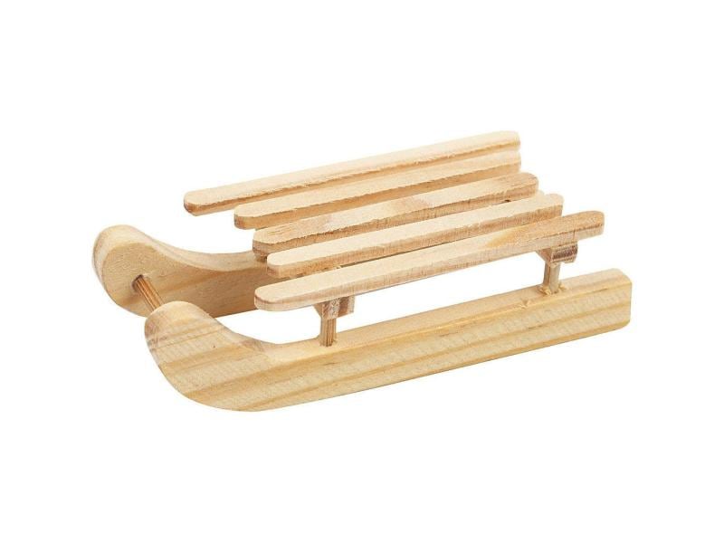 Creativ Company | Miniaturfiguren | Holzschlitten, 6.5 x 2.5 cm, 2 Stück