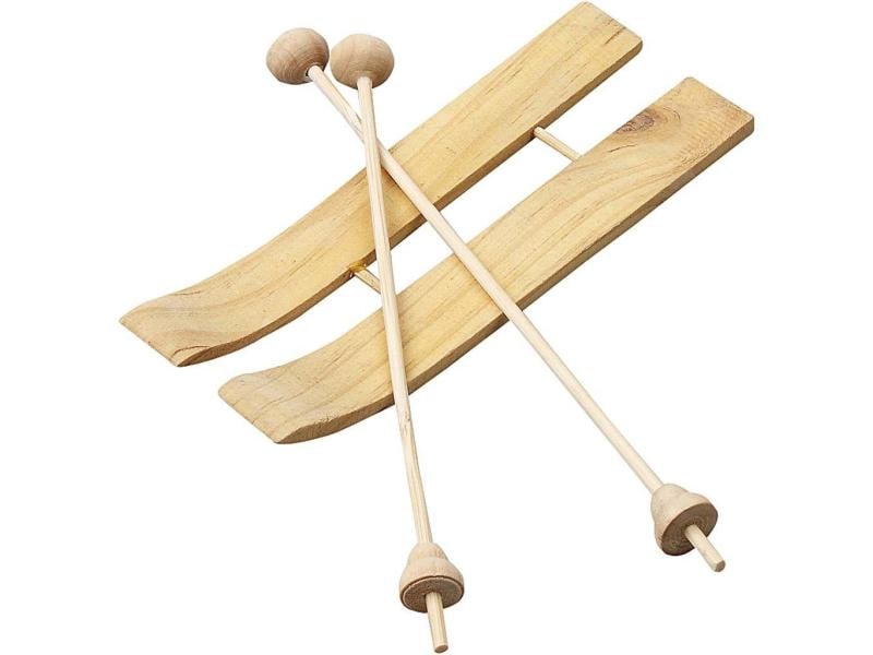Creativ Company | Miniaturfiguren | Ski mit Stöcken, 11 x 3.8 cm, 3 Stück