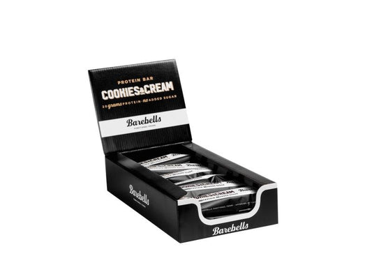 Barebells | Riegel Protein Bar, Cookies Cream | Box mit 12 Riegeln