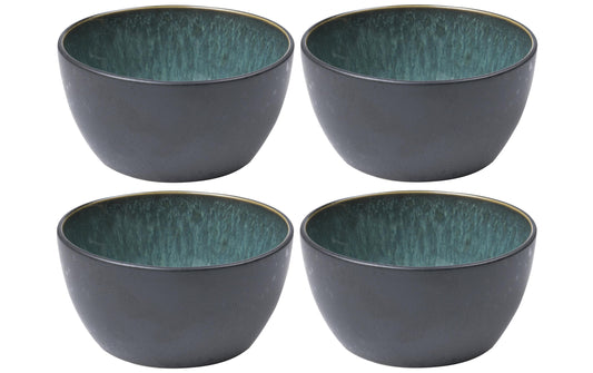 Bitz | Schale 14cm schwarz/grün | 4 Stk., 10cm Durchmesser, Stoneware
