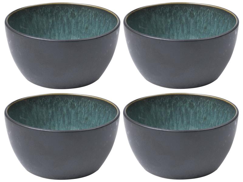 Bitz | Schale 14cm schwarz/grün | 4 Stk., 10cm Durchmesser, Stoneware