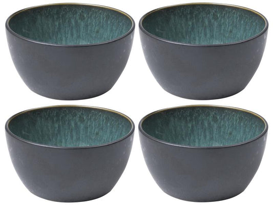 Bitz | Schale 14cm schwarz/grün | 4 Stk., 10cm Durchmesser, Stoneware