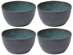 Bitz | Schale 14cm schwarz/grün | 4 Stk., 10cm Durchmesser, Stoneware