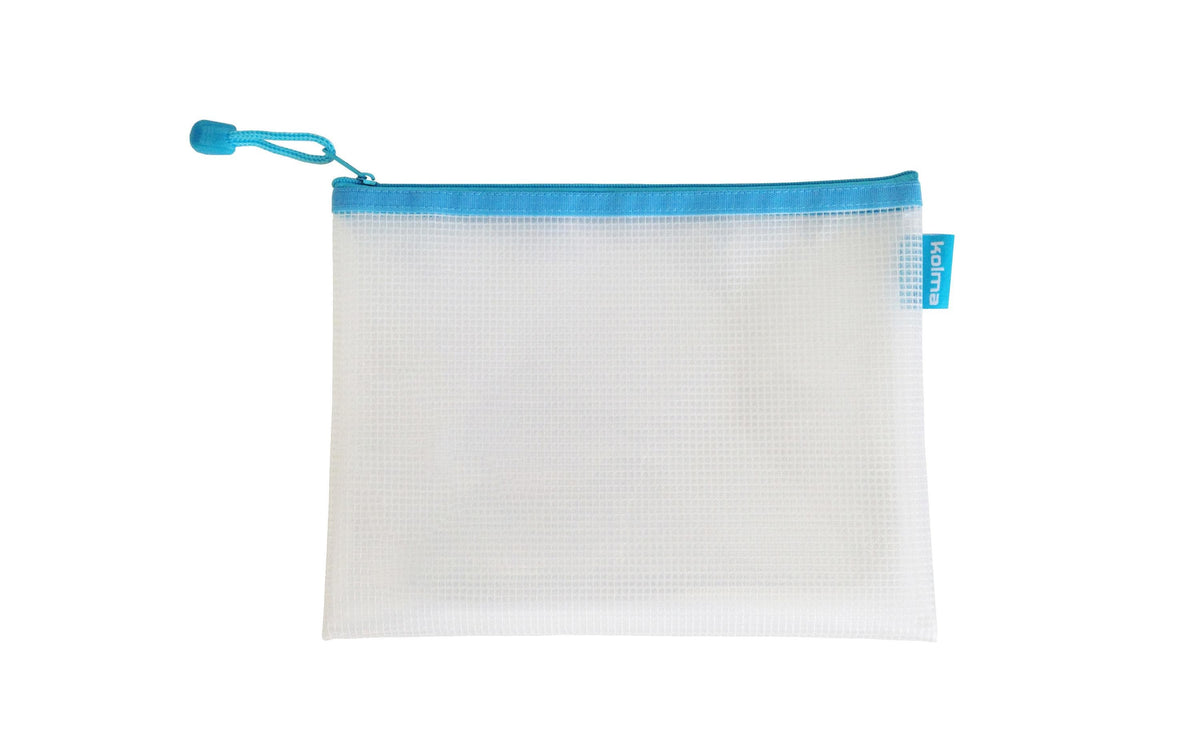 Kolma, Etui Mesh Bag Hellblau/Weiss, A5