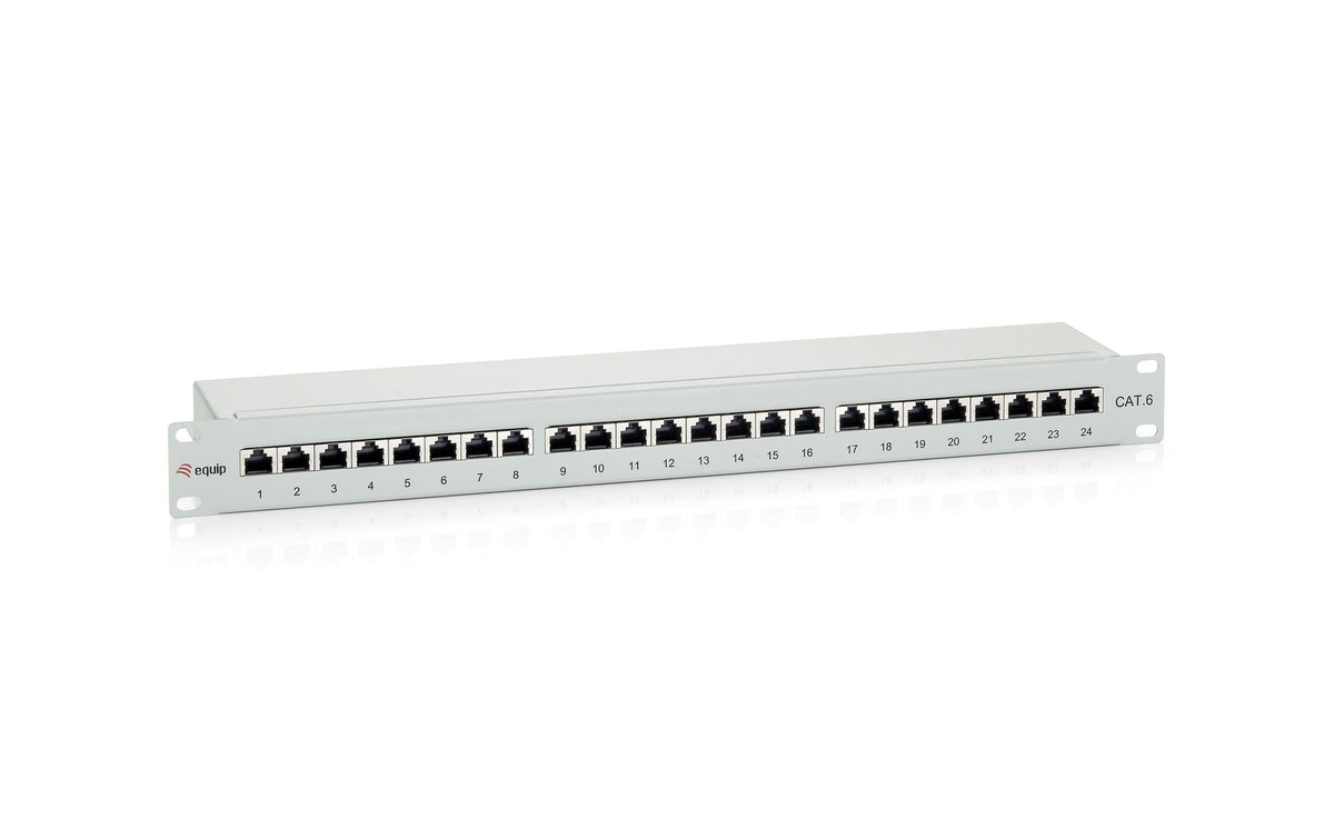 equip 19 Patchpanel: 24 Port, 1HE, grau