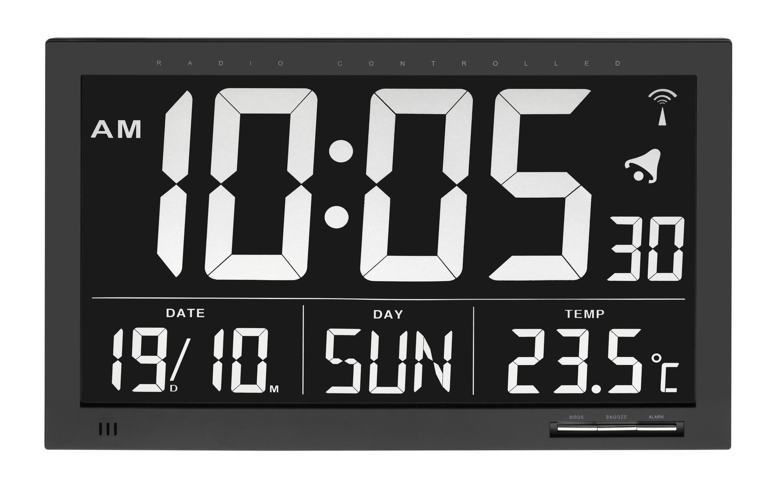 Funk Wanduhr XXL Digital black