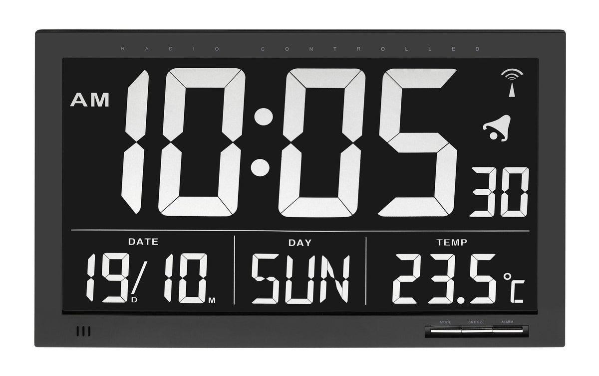 Funk Wanduhr XXL Digital black