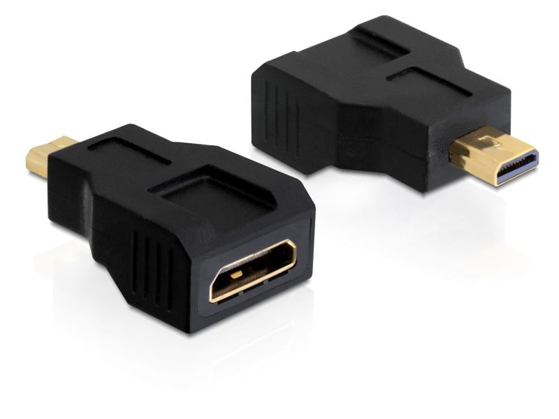 Delock | Adapter Micro-HDMI-D zu Mini-HDMI-C | Micro-HDMI-D Stecker zu Mini-HDMI-C Buchse