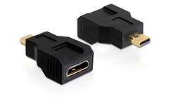 Delock | Adapter Micro-HDMI-D zu Mini-HDMI-C | Micro-HDMI-D Stecker zu Mini-HDMI-C Buchse