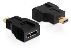 Delock | Adapter Micro-HDMI-D zu Mini-HDMI-C | Micro-HDMI-D Stecker zu Mini-HDMI-C Buchse