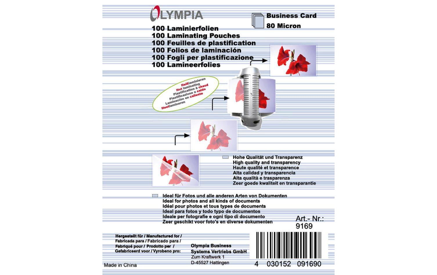 Olympia Visitenkarten Laminierfolien