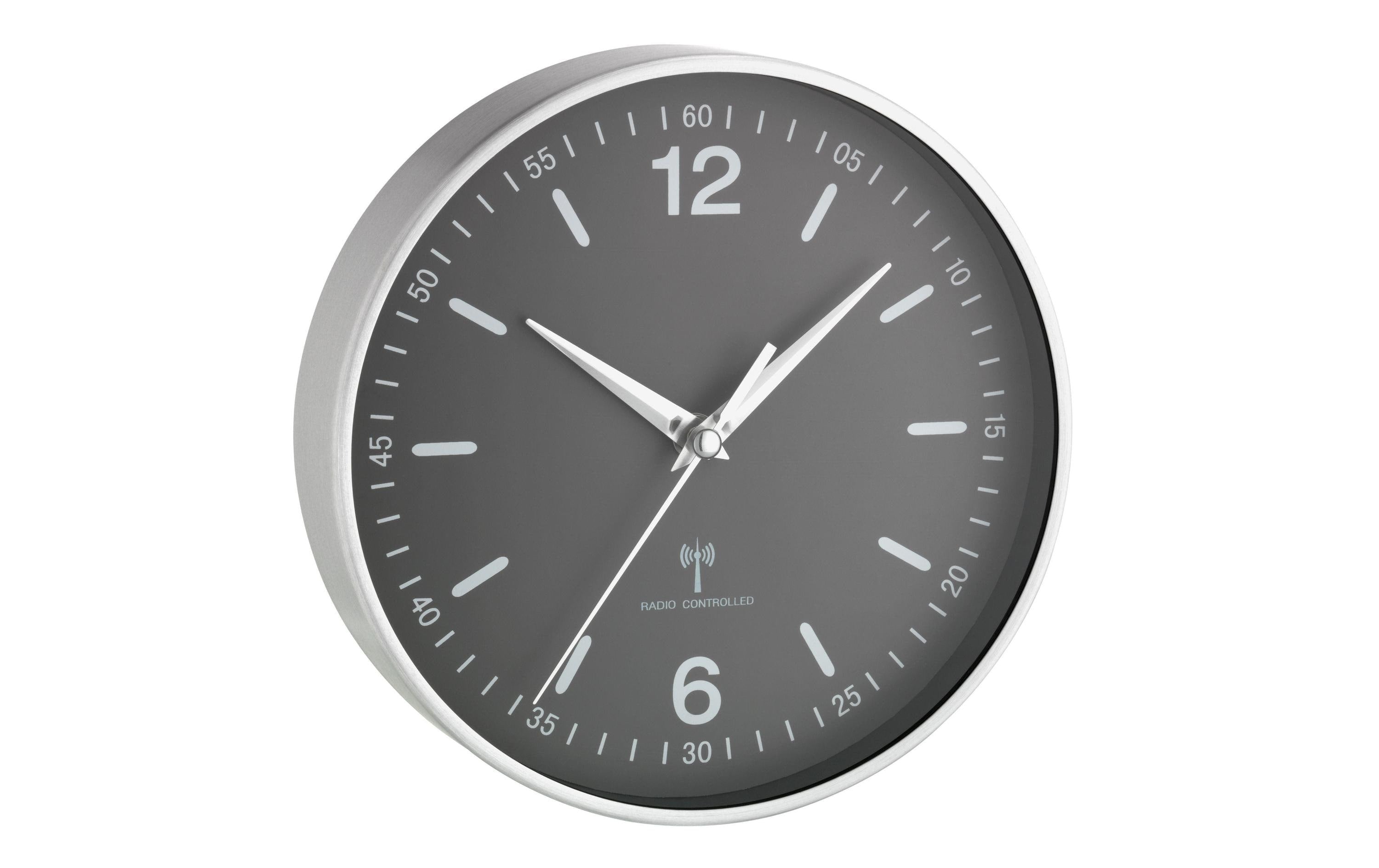 TFA Dostmann, Funk-Wanduhr mit Aluminium-Ra