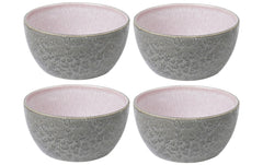 Bitz | Schale 14cm grau/rosa | 4 Stk., 14cm Durchmesser, Stoneware