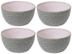 Bitz | Schale 14cm grau/rosa | 4 Stk., 14cm Durchmesser, Stoneware