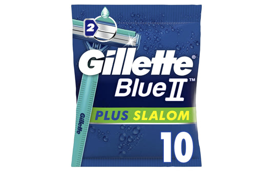 Gillette | Einweg Rasierer Blue II Pl Sl.10er | 10 Stück, Plus Slalom
