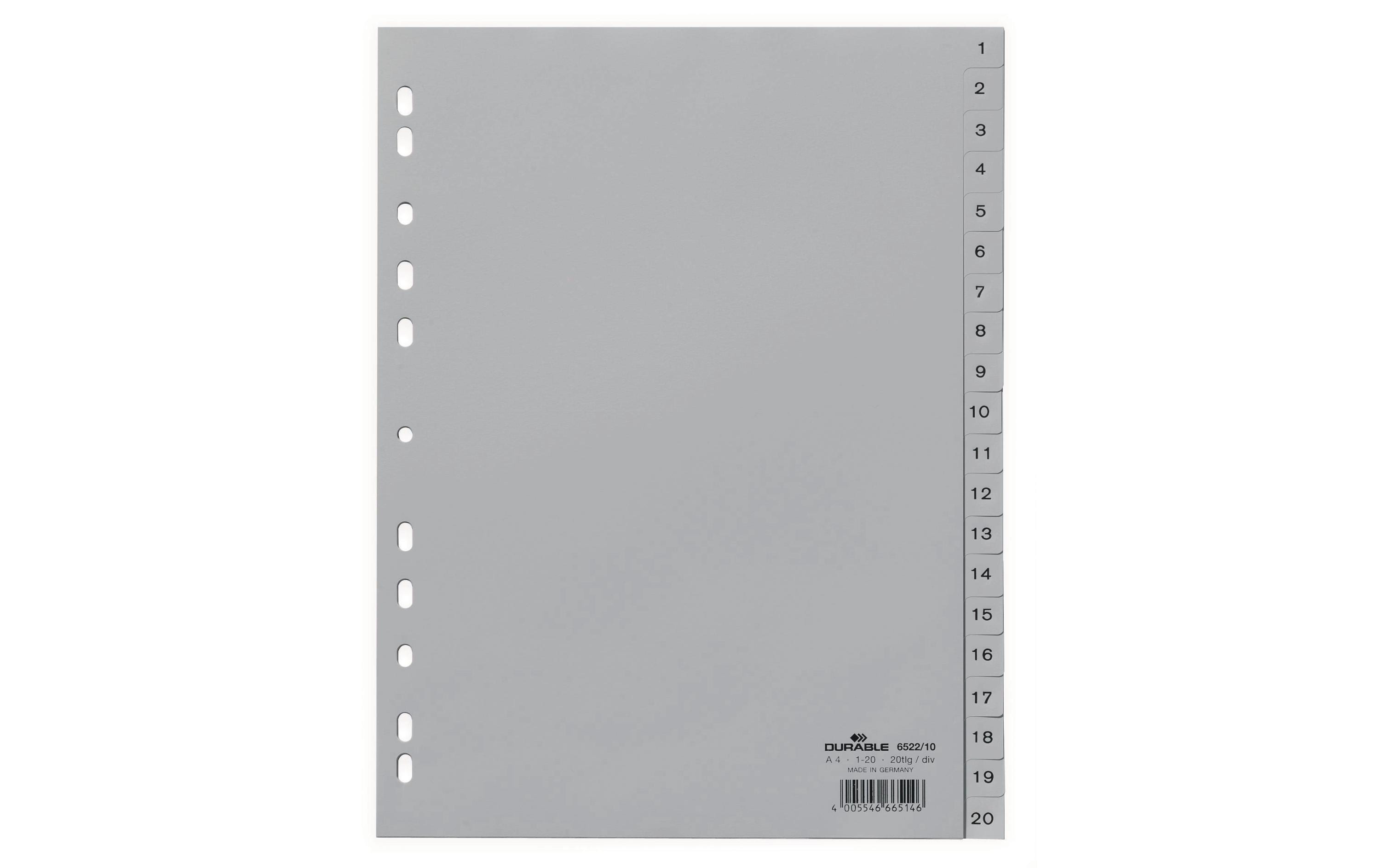 Durable Register A4 Hoch 1-20,grau