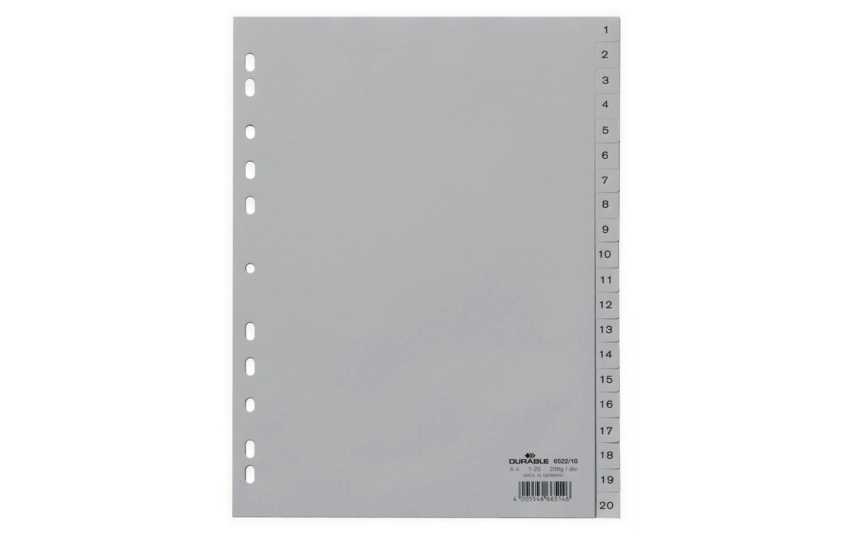 Durable Register A4 Hoch 1-20,grau