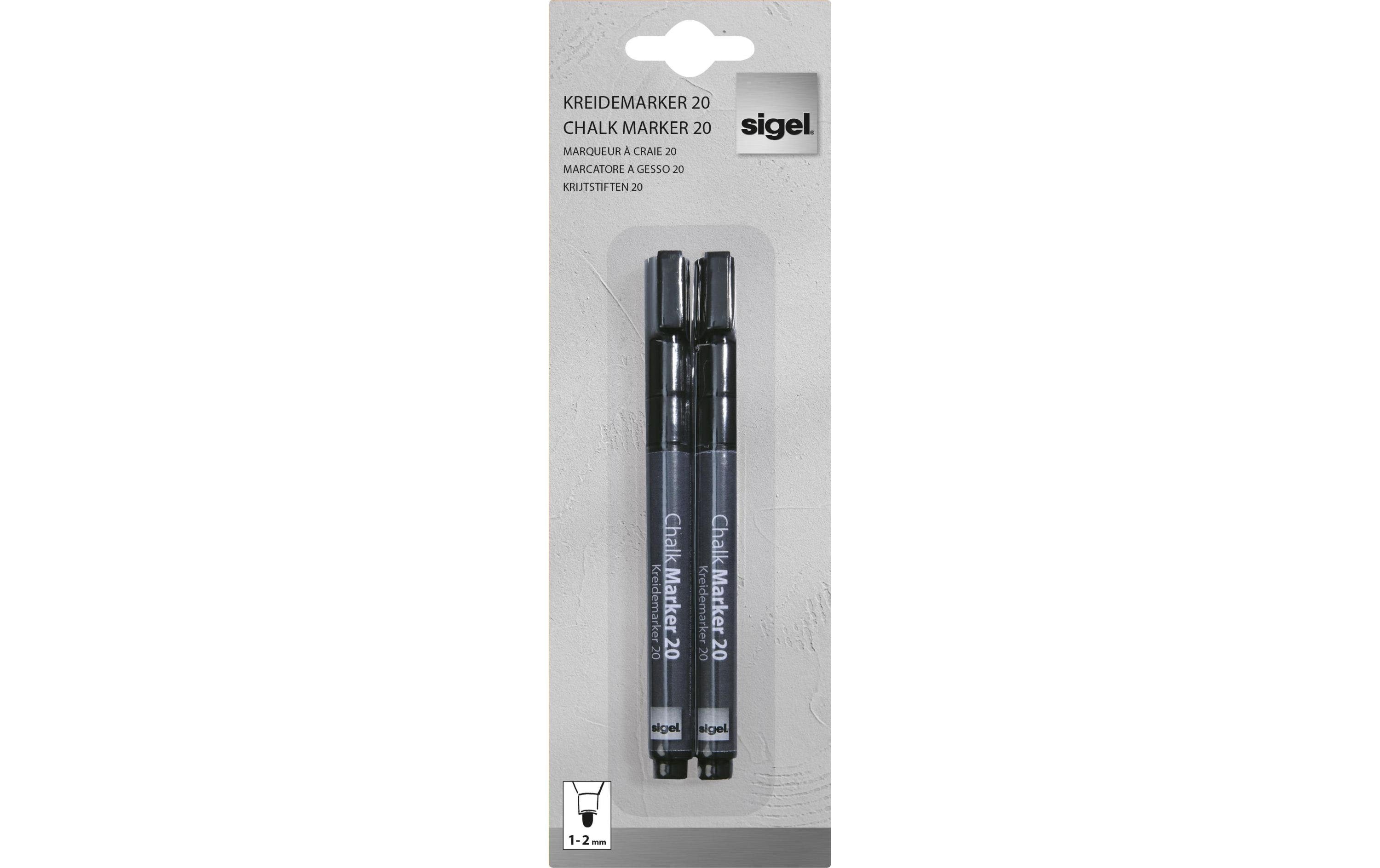 Sigel Kreidemarker 20 schwarz 2erPack