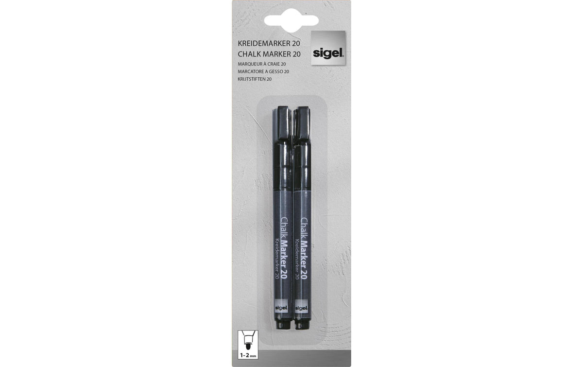 Sigel Kreidemarker 20 schwarz 2erPack