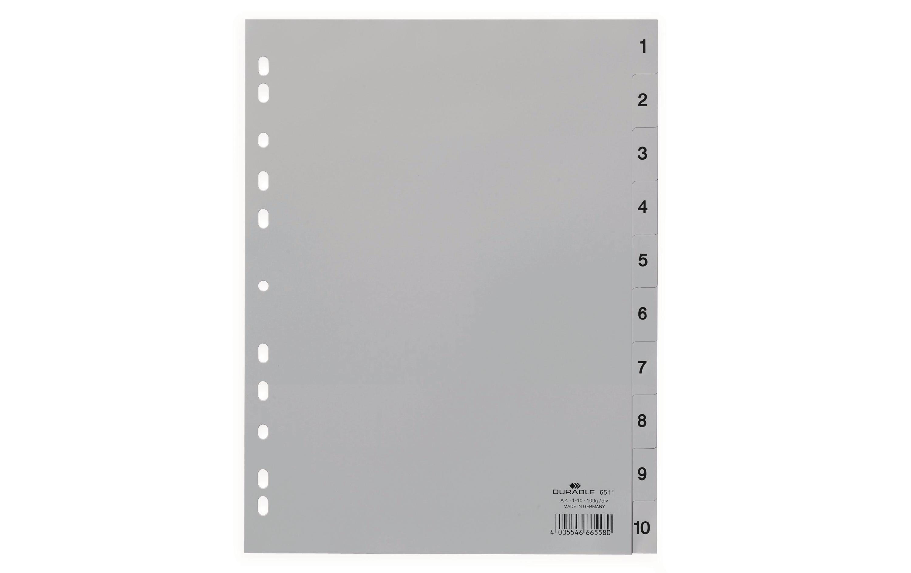 Durable Register A4 Hoch 1-10,grau