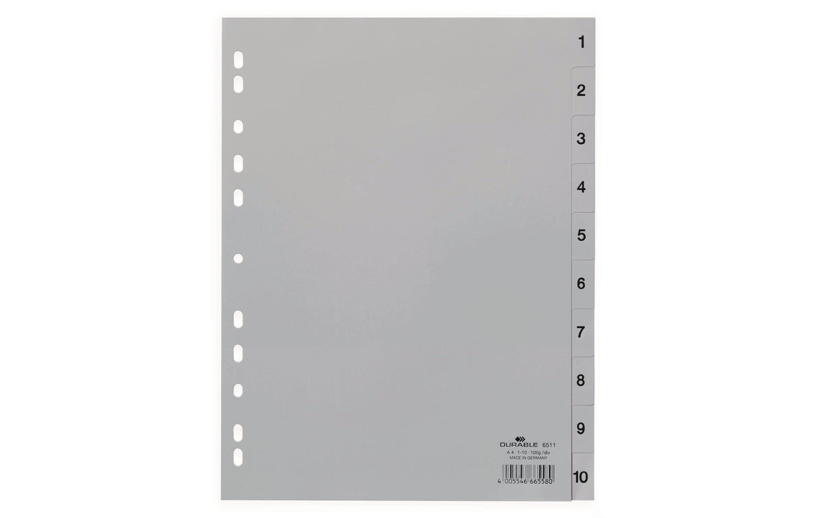 Durable Register A4 Hoch 1-10,grau