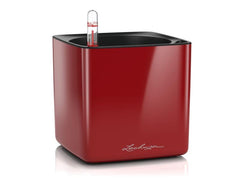 Lechuza | Blumentopf CUBE Glossy 14 | Weinrot