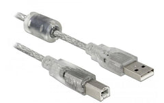 USB2-Kabel 0.5m A-B, Ferritkern