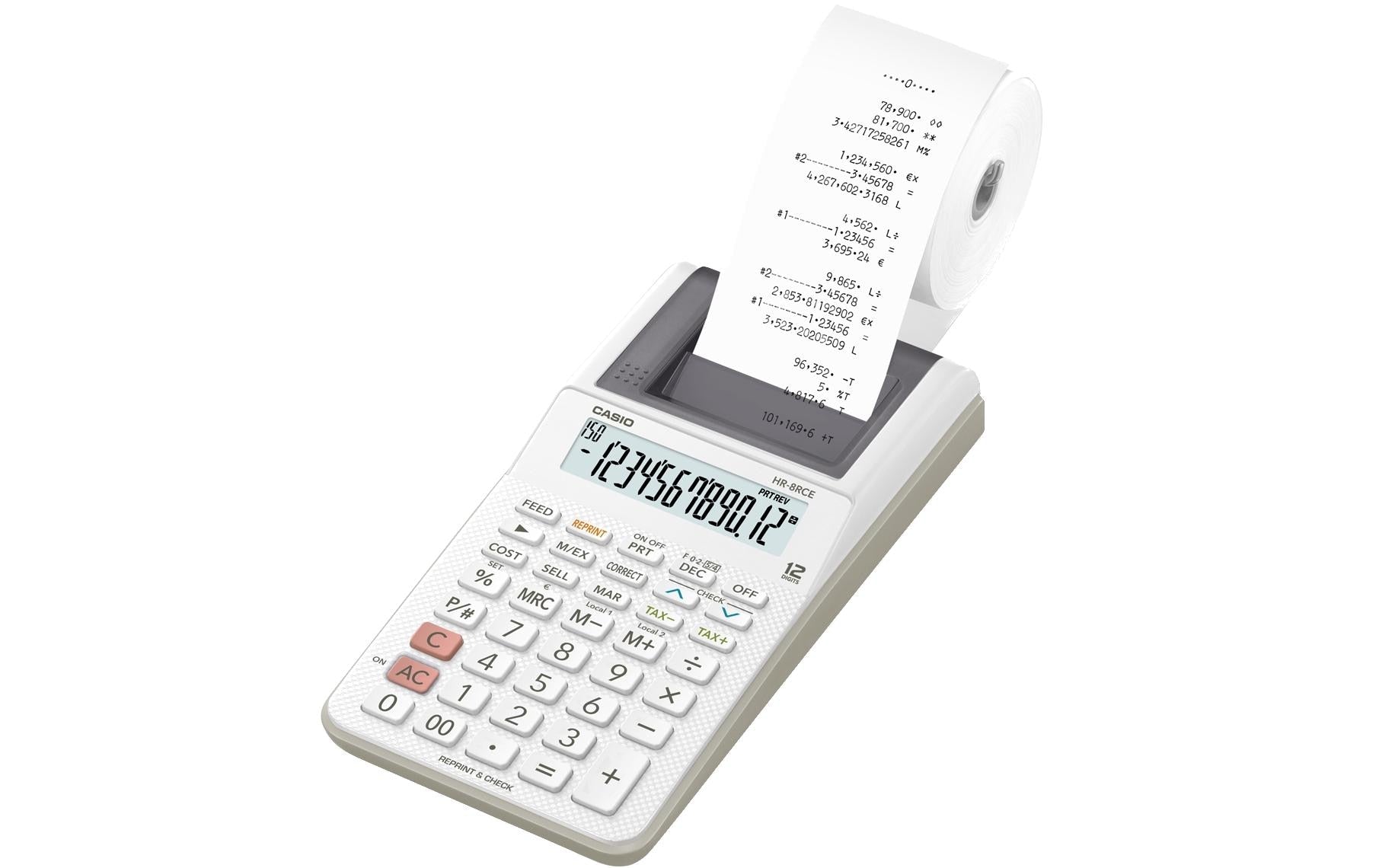 Casio druck. Bürorechner CS-HR-8RCE-WE