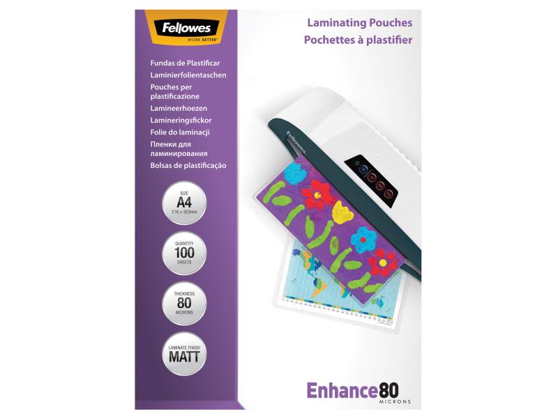 Fellowes | Laminierfolien A4, 80 Mikron | 100 Stück, matt