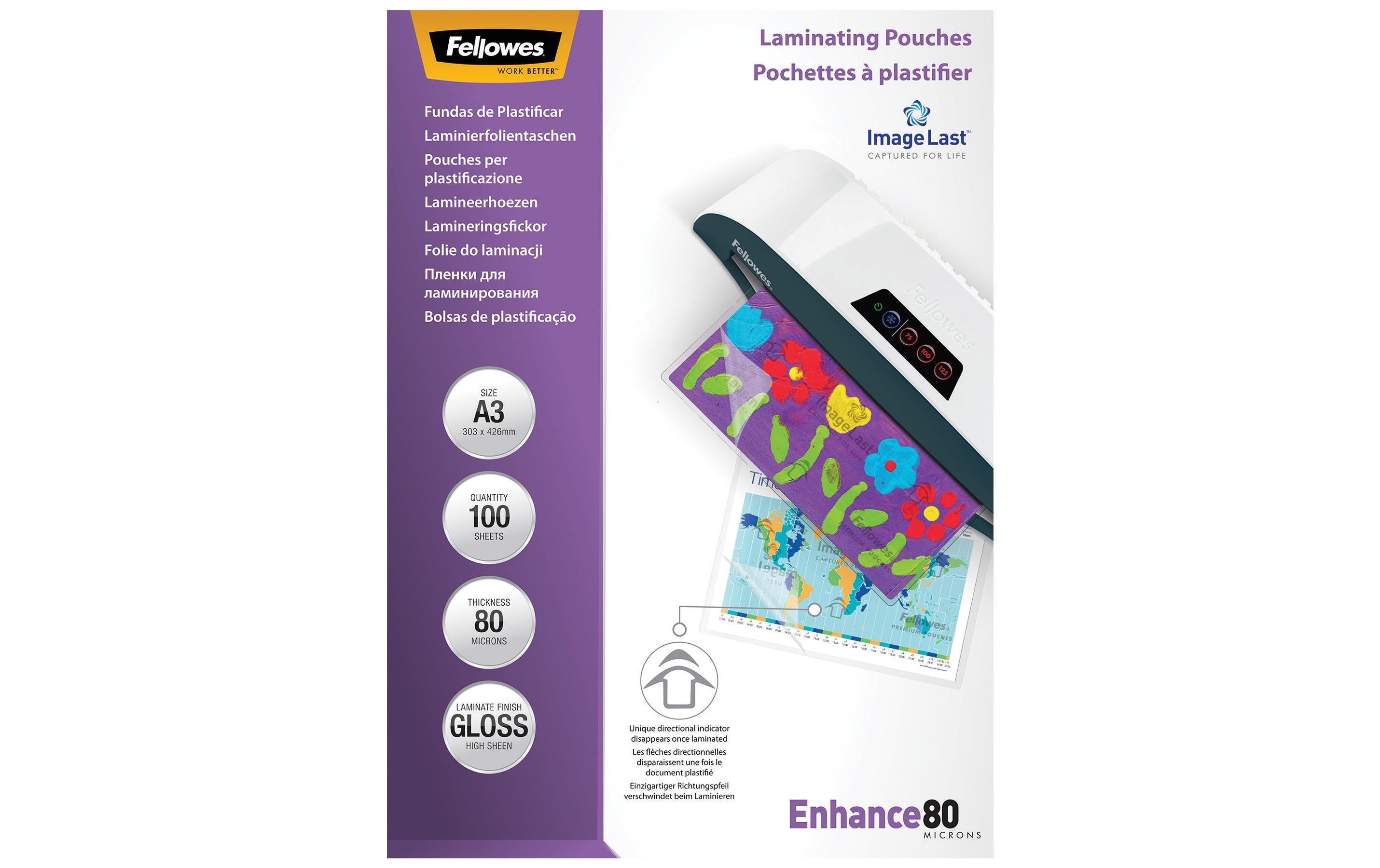 Fellowes Laminierfolien A3, 80 Mikron