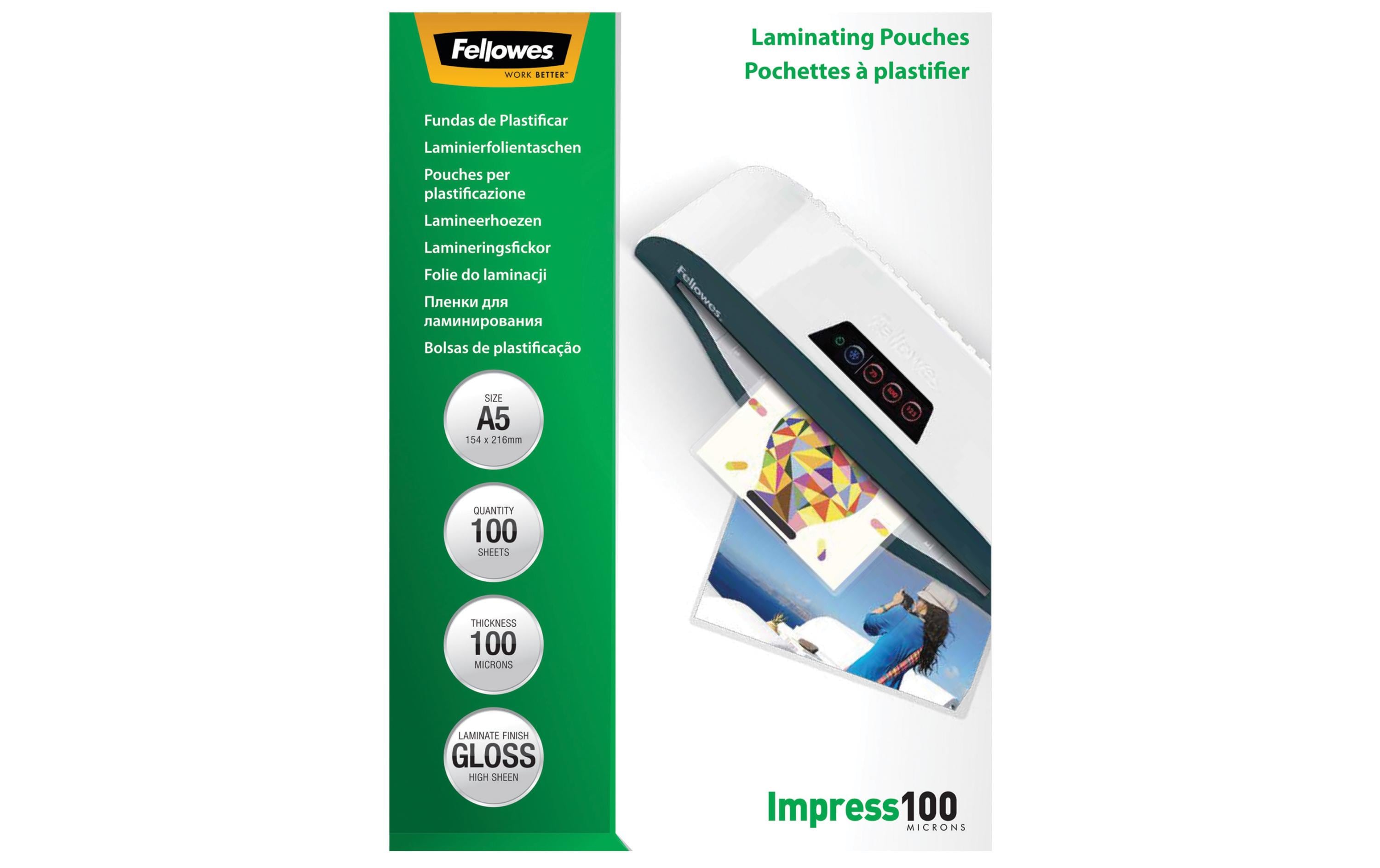 Fellowes Laminierfolien A5, 100 Mikron