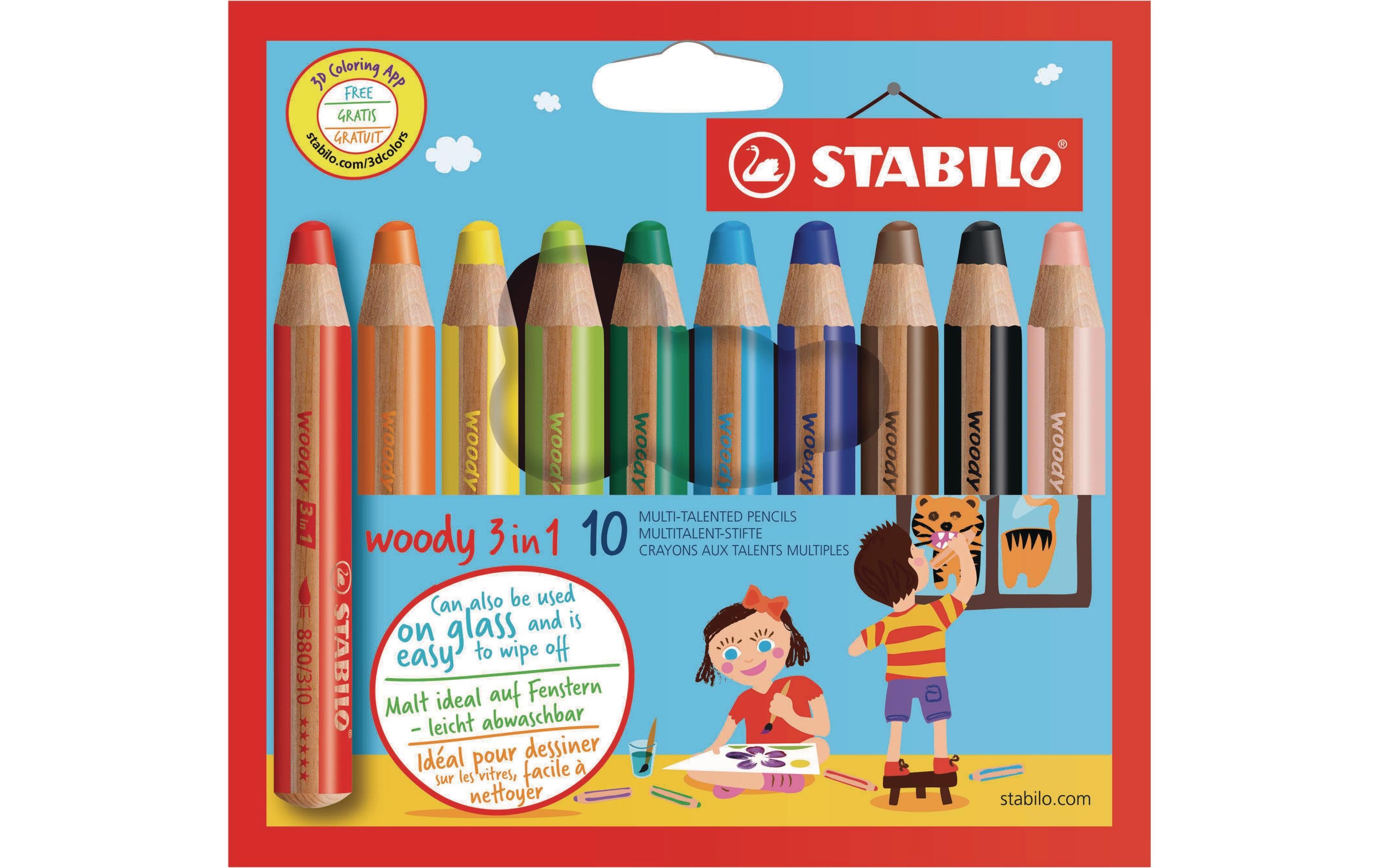 STABILO Woody 3in1 Malstift 10er
