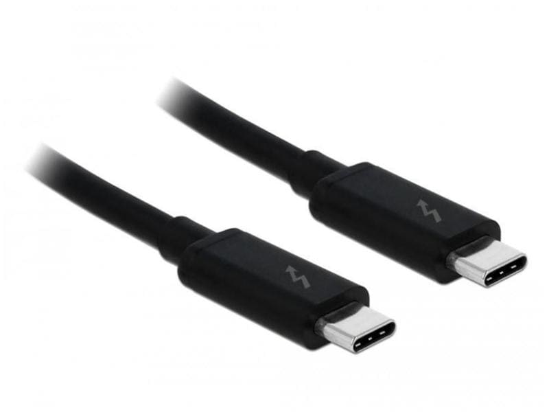 Delock | USB3.1 Kabel Typ-C, Thunderbolt3 | 2m, 20Gbps, schwarz, bis 60Watt Strom