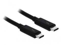 Delock | USB3.1 Kabel Typ-C, Thunderbolt3 | 2m, 20Gbps, schwarz, bis 60Watt Strom